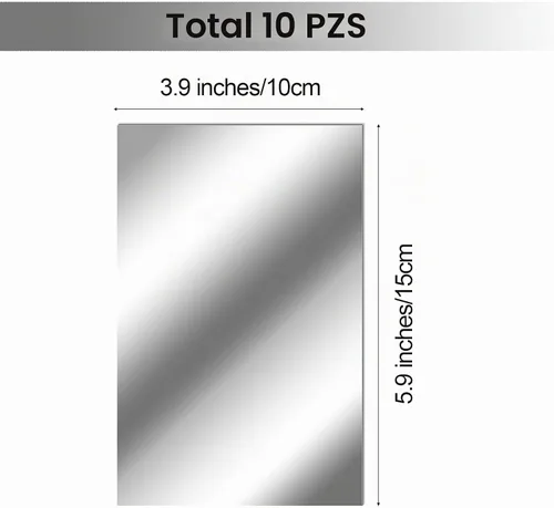 Vista 6 de Zonon Hojas de espejo flexibles autoadhesivas, azulejos de espejo que no son de cristal, adhesivos de espejo para decoración de pared del hogar
