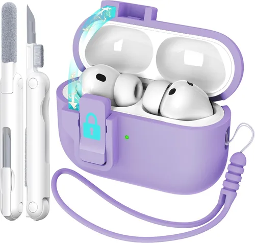 Vista 87 de R-fun for AirPods 2nd/1st Case Silicone Cover, Banana Violet Violeta plátano