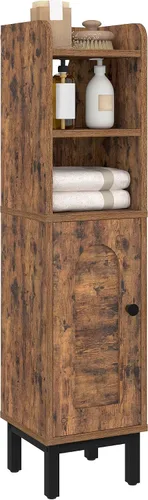 Vista 9 de Hzuaneri Gabinete de almacenamiento de baño, pequeño gabinete de piso de Marrón rústico
