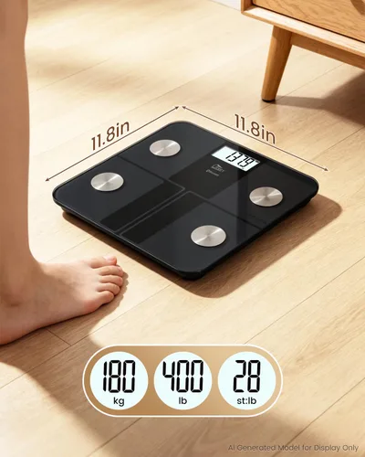 Vista 2 de Uten Smart Scale for Body Weight, Digital Bathroom Weighing Wireless Scales with Body Fat and Water Weight for People, Bluetooth BMI Electronic Body