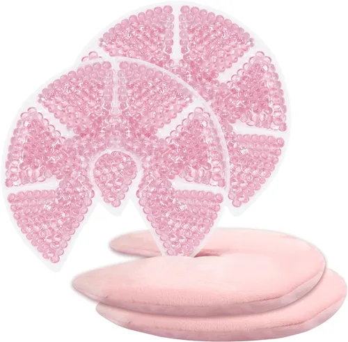 Vista 12 de Paquetes de hielo de gel para pecho caliente/frío, almohadillas de calor para lactancia materna, dolor de lactancia, mastitis, congestión, Azul