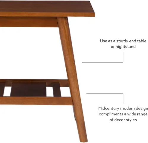 Vista 10 de Linon Melissa Mid-Century - Mesa auxiliar de nogal