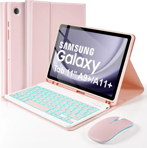 Vista 12 de SOPPY Teclado retroiluminado de 7 colores con mouse para Samsung Galaxy Tab S6 Lite de 10.4 pulgadas 2022/2020 (SM-P610/P613/P615/P619), funda