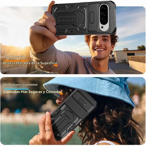 Vista 8 de Lanhiem Funda para Google Pixel 11 Pro XL / 10 Pro XL con protector de pantalla de privacidad, cubierta deslizante para cámara deslizante, cubierta