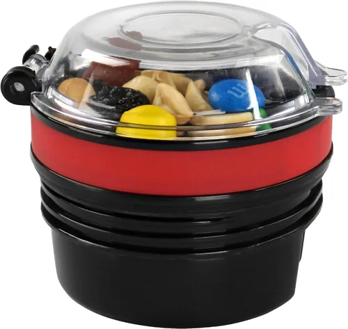 Vista 7 de Potted Pans Vaso combinado de bebida para aperitivos, vaso de bebida con aislamiento de doble pared de 22 onzas rojo brillante con cuenco
