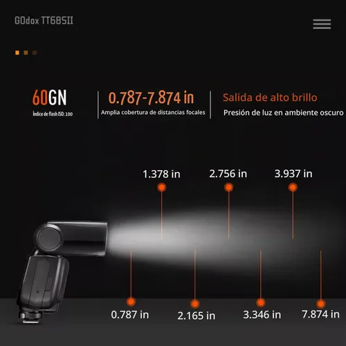 Vista 7 de Godox TT685II TT685II-C Flash para Canon, Flash externo inalámbrico 2.4G Speedlite 1/8000s HSS, conversión instantánea TCM, bloqueo de liberación