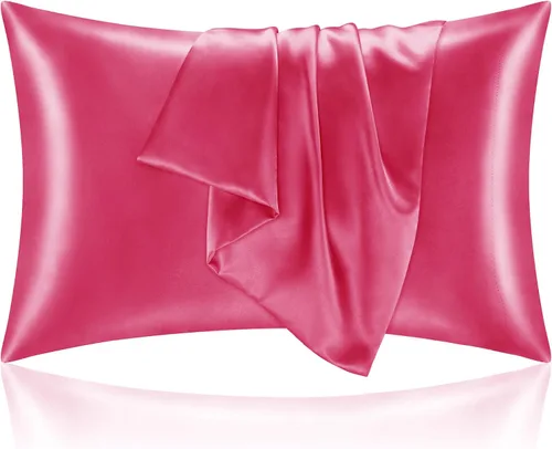 Vista 69 de BEDELITE Funda de almohada de satén para cabello y piel, súper suave y refrescante similar a las fundas de almohada de seda, paquete de 2 con cierre