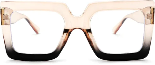 Vista 27 de Pro Acme Gafas de bloqueo de luz azul, marcos cuadrados grandes, anteojos falsos para mujer
