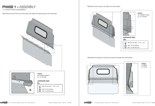 Vista 5 de Ranger Design puede usarse con Mercedes Sprinter Van Partition, contorneado, ventana de policarbonato, LR - 3020-DL