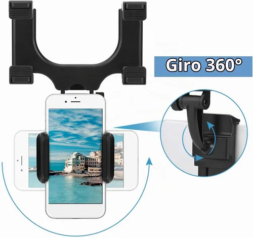 Vista 8 de Clip de agarre universal para espejo retrovisor de coche, soporte universal para teléfono celular para iPhone Samsung HTC GPS Smartphone