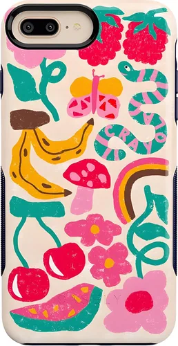 Vista 18 de Casely Funda para iPhone 6/7/8 Plus Funda con estampado de festival (solo buenas vibraciones)
