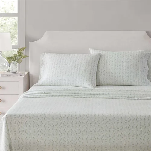 Vista 36 de Martha Stewart - Juego de sábanas tamaño individual con sábana bajera y funda de almohada, ropa de cama de percal de algodón con una sensación