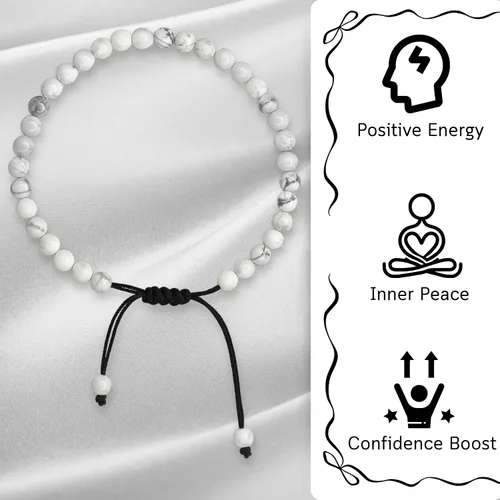 Vista 150 de Amazing Gemstone Crystal Anklet Ankle Bracelets for Women - Waterproof Beaded Healing Crystal Anklets, Plus Size Chakra Gemstone Bead Anklet