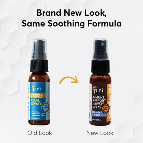 Vista 6 de P.R.I. Espray para la garganta de apoyo inmunológico con miel de manuka y propóleos, apoyo natural para el bienestar vocal y de garganta, sabor a