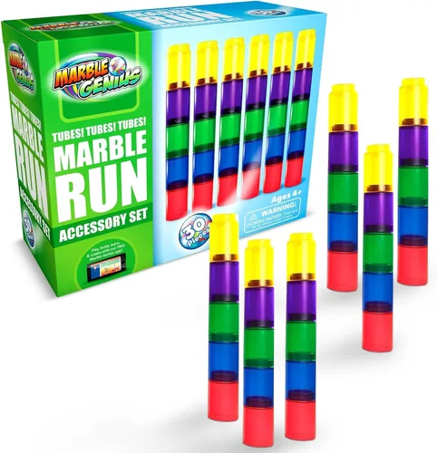 Vista 8 de Marble Genius Juego de accesorios para carreras de mármol de saltos y columpios - STEM