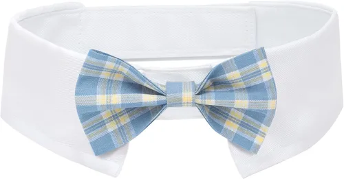 Vista 9 de Collar de corbatín negro para gato Segarty, lindo esmoquin para cachorros con corbatín para perros con collar blanco ajustable hecho a mano