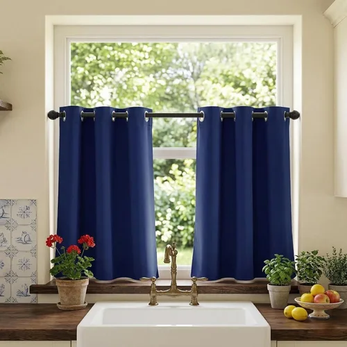 Vista 91 de RYB HOME - Cortinas para armario de 36 pulgadas, cortinas para oscurecer la habitación con ojales resistentes a la oxidación, cortinas de Aqua