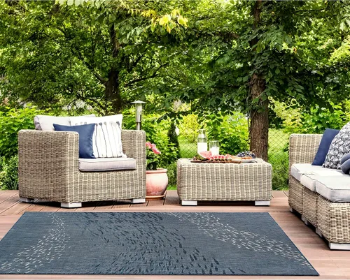 Vista 12 de Liora Manne Carmel - Alfombra decorativa de mezcla sintética para interiores y exteriores, de bajo perfil, contemporánea, decoración de peces Agua