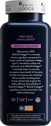 Vista 2 de Salud Logics Biocell, colágeno conjunto y cuidado de la piel, 120 cápsulas x 2, 1000200, 120