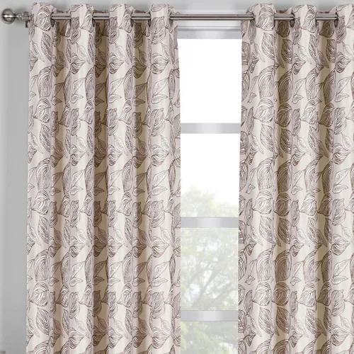 Vista 2 de sheetsnthings Catalina - Juego de 2 cortinas de jacquard con ojales, 107.9 in de ancho x 63.0 in de largo, color verde oliva