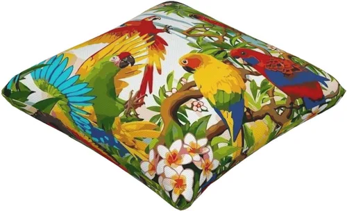 Vista 2 de ChangQingArt Fundas de almohada de lino y algodón de 18 x 18 pulgadas, fundas de cojín cuadradas para sofá cama