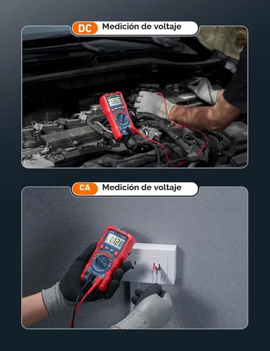 Vista 5 de AstroAI Probador de Multímetro, TRMS 4000 Cuentas Voltímetro de Rango Automático Ohmímetro Digital 1.5v/9v/12v Probador de Voltaje de Batería Mide