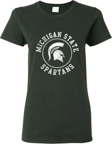 Vista 28 de NCAA - Camiseta para mujer, diseño de círculo envejecido, color del equipo, universidad