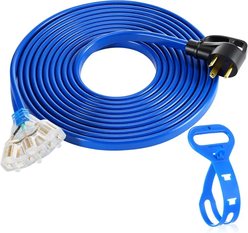 Vista 11 de Tellegloww Cable generador plano para RV NEMA TT-30p a 3X 5-20R/5-15R de 10 Negro