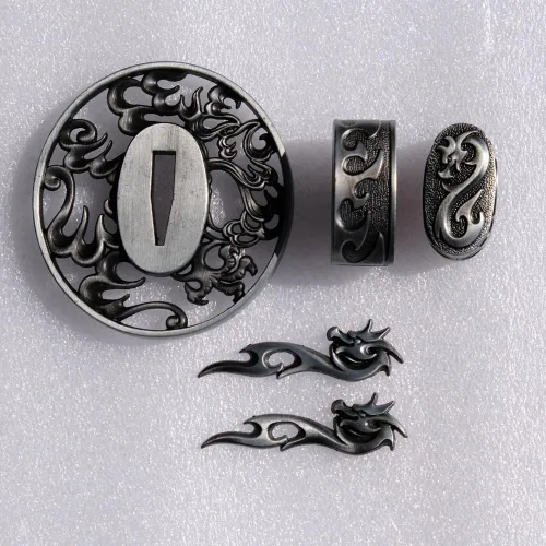 Vista 35 de Espada samurái japonesa KOSHIRAE – TSUBA FUCHI KASHIRA MENUKI 68-100
