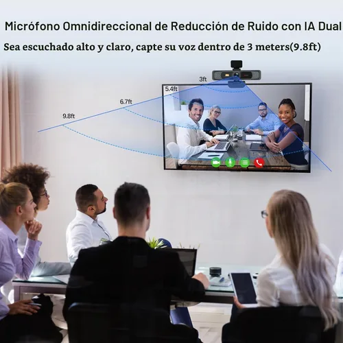 Vista 6 de Angetube Cámara web de gran angular 4K para PC, cámara web