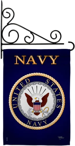 Vista 30 de Breeze Decor Bandera de jardín de 13 x 18.5 pulgadas, con licencia oficial de las Fuerzas Armadas de los Estados Unidos de la Marina de los Estados