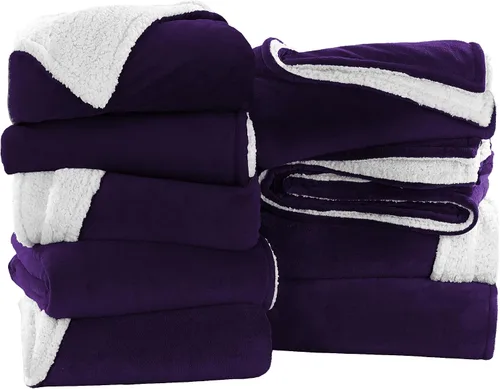 Vista 33 de IR Imperial Rooms Mantas Sherpa de color rosa bebé tamaño King para cama – Paquete al por mayor de 9 mantas Sherpa – Manta suave y esponjosa