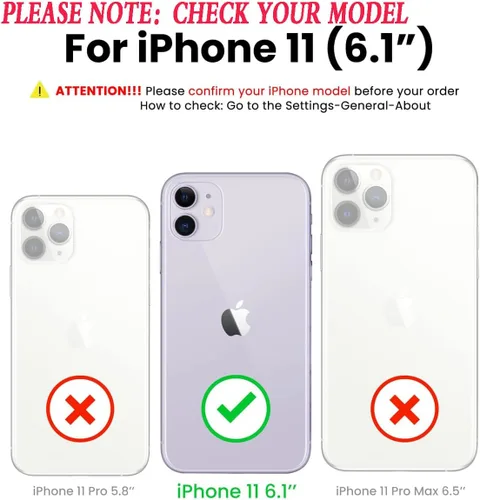 Vista 2 de YmhxcY Funda para iPhone 11 a prueba de golpes, a prueba de caídas, a prueba de polvo, 3 capas, duradera, resistente protección para teléfono Apple