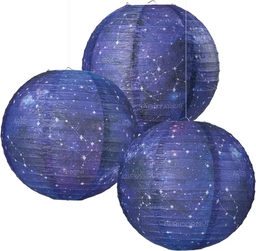 Vista 9 de Linternas de papel colgantes con diseño de globo terráqueo, decoraciones del Día de la Tierra alrededor del mundo, linternas de papel temáticas