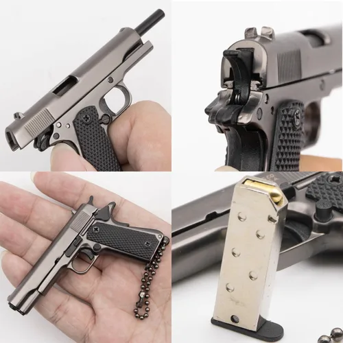 Vista 7 de 1911 Llavero de metal mini táctico llavero pequeño colgante para la colección de ornamentos regalo para hombres fanáticos del ejército