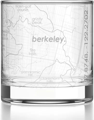 Vista 140 de Well Told Vaso de rocas grabado con mapa de Akron, Ohio, cristalería estilo antiguo (325ml, transparente) Vaso de bourbon grabado, regalos
