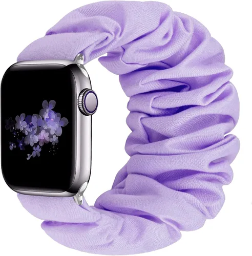 Vista 27 de Greatfine - Correa elástica para reloj Apple Watch Scrunchie de 38mm 40mm 42mm 44mm, correa elástica suave, con iWatch Series 6 SE 5 4 3 2 1, S L
