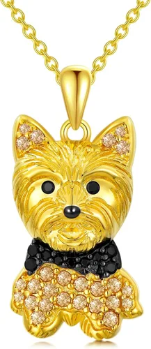 Vista 98 de Collares con colgante de perro de plata de ley S925 – 24 razas corgi/husky/labrador/pastor para mujer