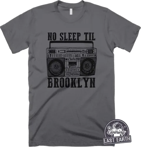 Vista 2 de Oldschool Boombox Tshirt No Sleep Til Brooklyn Shirt Vintage Graphic Tees Music Shirts Hip Hop Shirt Retro Radio Shirt