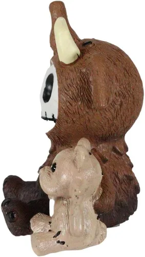 Vista 3 de Ebros Gift Furry Bones Warren, el mamut lanudo con diente de sable, esqueleto de tigre coleccionable, esqueletos, monstruo, Halloween, osario