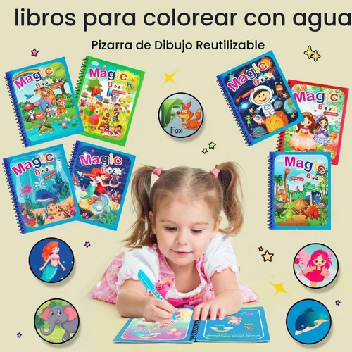 Vista 3 de 8 Pack Water Coloring Books，Water Painting Books