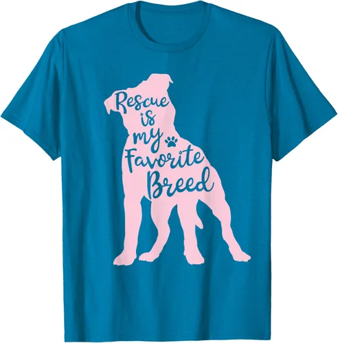 Vista 60 de Pitbull Rescue Is my Favorite Breed Dog Pit Bull Mama - Camiseta, Negro, S