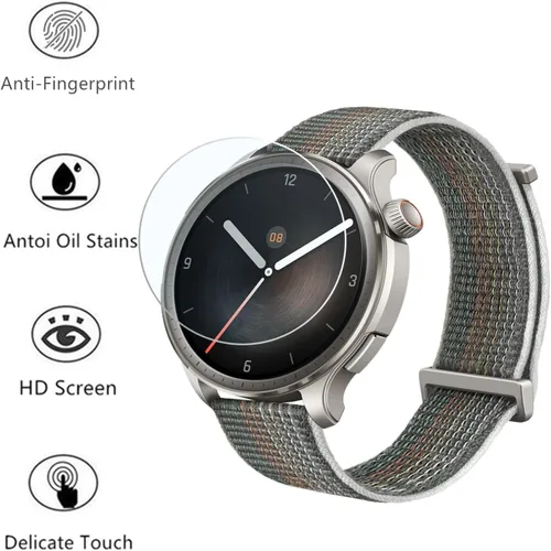 Vista 2 de Protector de pantalla compatible con Amazfit Balance SmartWatch (paquete de 3) película de vidrio templado transparente