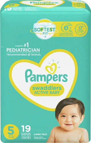 Vista 9 de Pampers Swaddlers Active - Pañales para bebé, talla 5, 19
