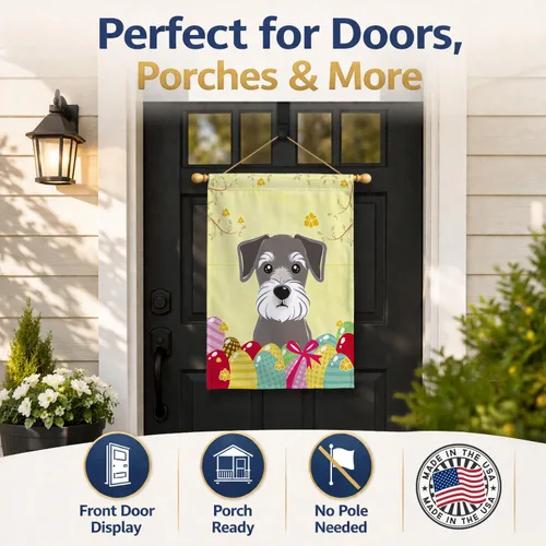 Vista 720 de Caroline's Treasures BB1923GF Bandera decorativa para jardín con diseño de Border Collie, para caza de huevos de Pascua, para jardín, jardín, patio
