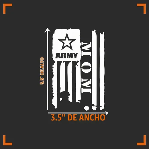Vista 4 de Calcomanía de vinilo con diseño de mamá del ejército, auto, camioneta, pared, portátil Blanco 3.5" x 5.5