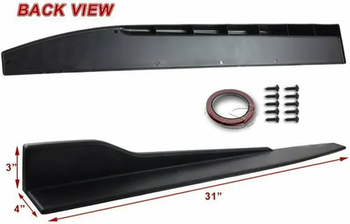 Vista 6 de Q1-TECH, 5 piezas de borde delantero + falda lateral Rocker Winglet Canard difusor ala compatible con Kia Forte Koup Coupé 2014 2015 2016 / 2