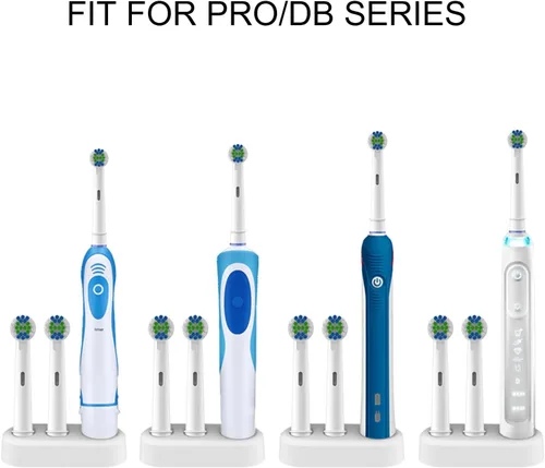 Vista 3 de Soporte para cepillos de dientes, base de soporte de repuesto compatible con cepillo de dientes eléctrico Oral B y 2 cabezales de cepillo