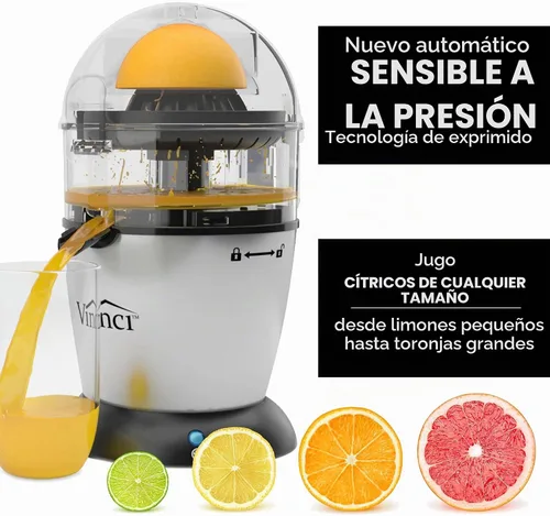 Vista 5 de Vinci Exprimidor Eléctrico de Cítricos Manos Libres, Máquina Exprimidora de 1 Botón, Exprimidor de Naranja Lima Pomelo Limón, Exprimidor de Naranja