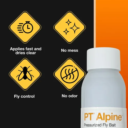Vista 4 de Kit de PPE para control de plagas y PT Alpine Presurizado Fly Bait - Spray de control de moscas de acción rápida para uso en interiores